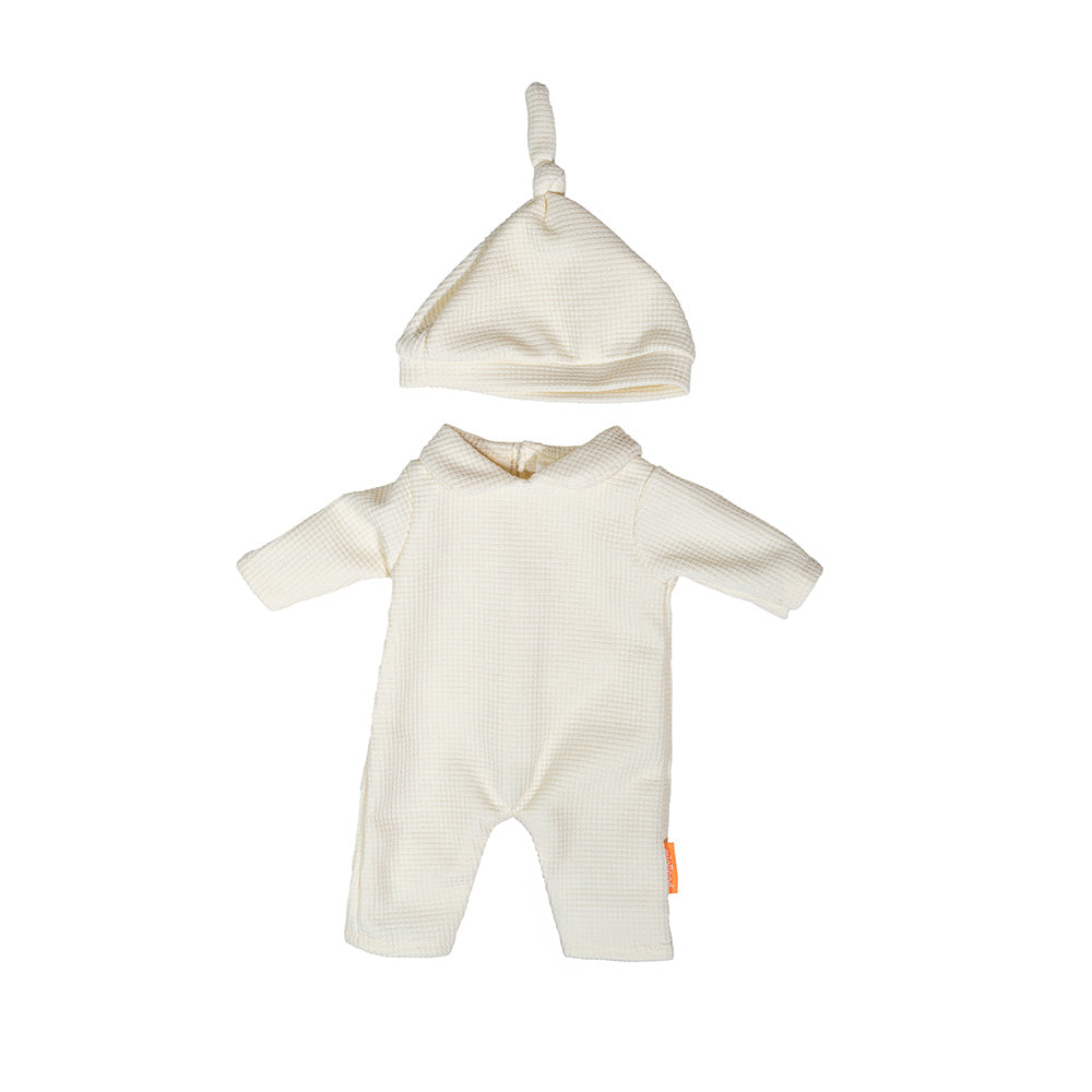 Pijama beige con gorro para muñeco 38cm
